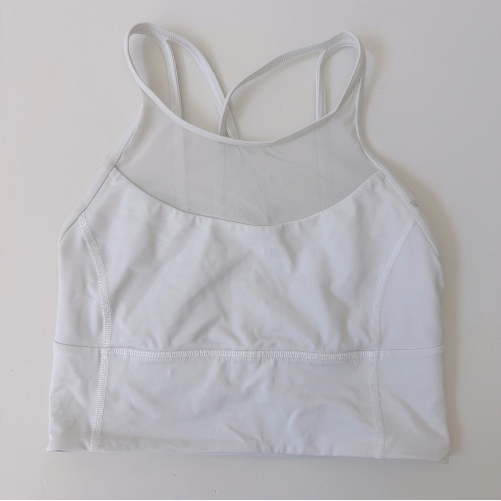 Lululemon White Long Sports Bra Size 4